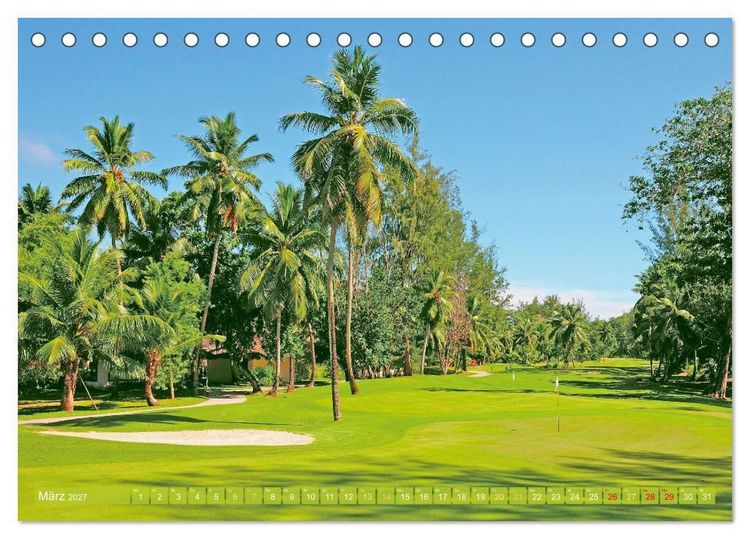 Produktbild: Golfparadiese der Welt (Tischkalender 2027 DIN A5 quer), CALVENDO Monatskalender