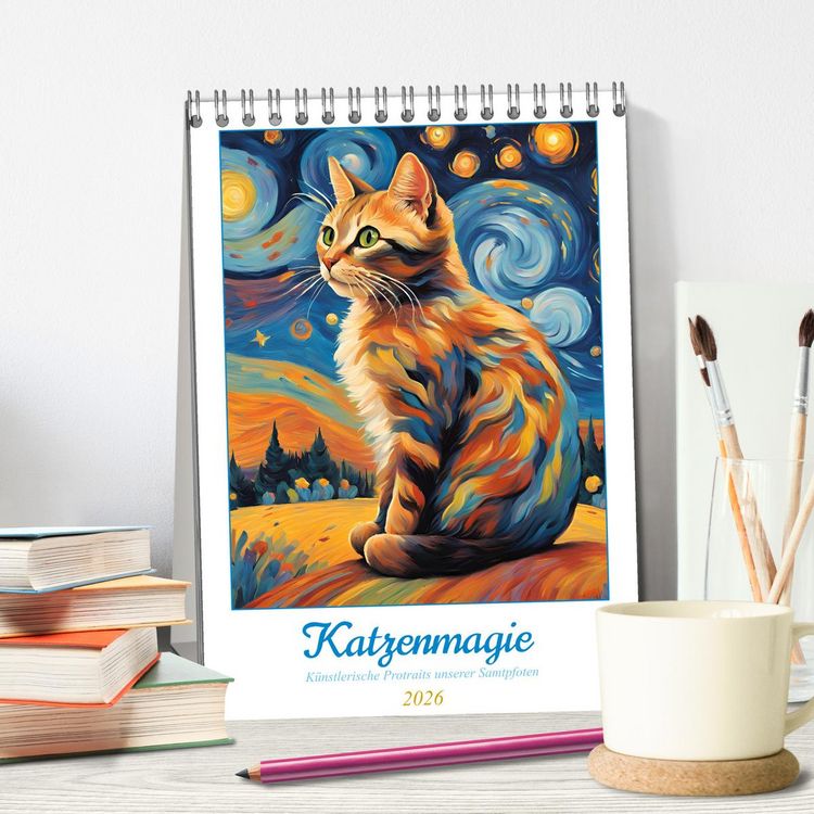 Produktbild: Katzenmagie (Tischkalender 2026 DIN A5 hoch), CALVENDO Monatskalender