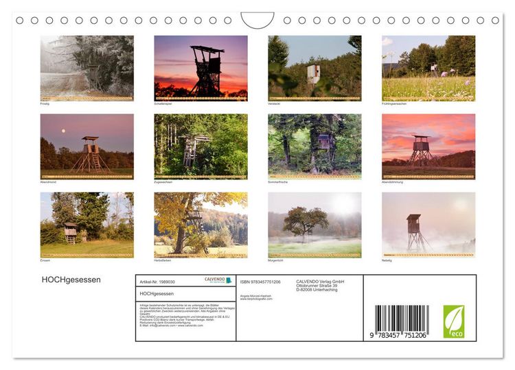 Produktbild: HOCHgesessen (Wandkalender 2026 DIN A4 quer), CALVENDO Monatskalender
