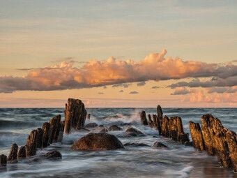 Produktbild: CALVENDO Puzzle Buhnen an der Ostseek&uuml;ste | 1000 Teile Lege-Gr&ouml;&szlig;e 64x48cm Foto-Puzzle f&uuml;r gl&uuml;ckliche Stunden