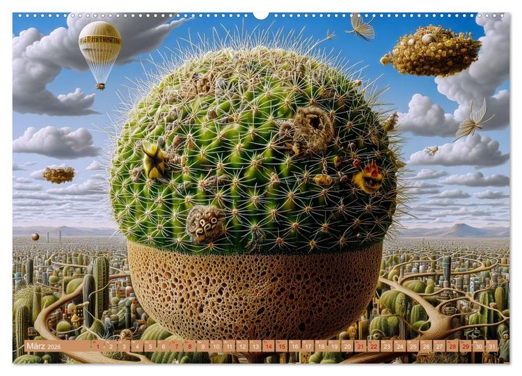 Produktbild: Kaktuswelten. Fantasie in Gr&uuml;n und Dorn (Wandkalender 2026 DIN A2 quer), CALVENDO Monatskalender