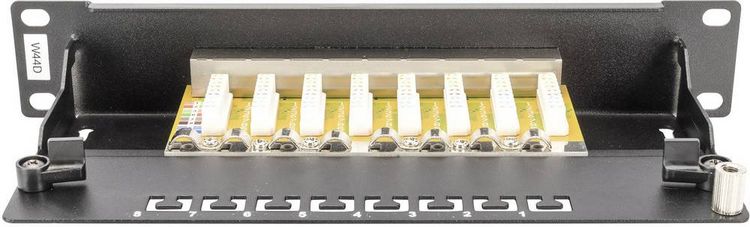 Produktbild: Digitus DN-91608S 8 Port Netzwerk-Patchpanel 254mm (10") CAT 6 1 HE Best&uuml;ckt