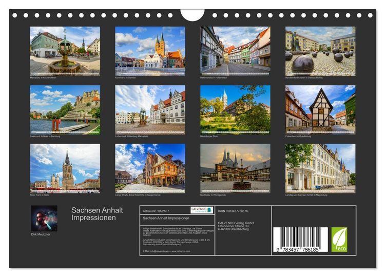 Produktbild: Sachsen Anhalt Impressionen (Wandkalender 2026 DIN A4 quer), CALVENDO Monatskalender