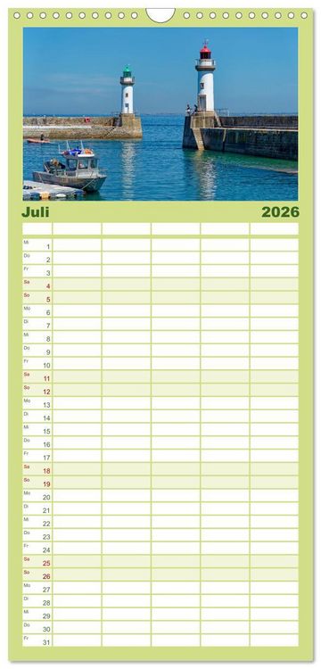 Produktbild: Familienplaner 2026 - Belle Ile en Mer - Ein bretonisches Paradies mit 5 Spalten (Wandkalender, 21 x 45 cm) CALVENDO