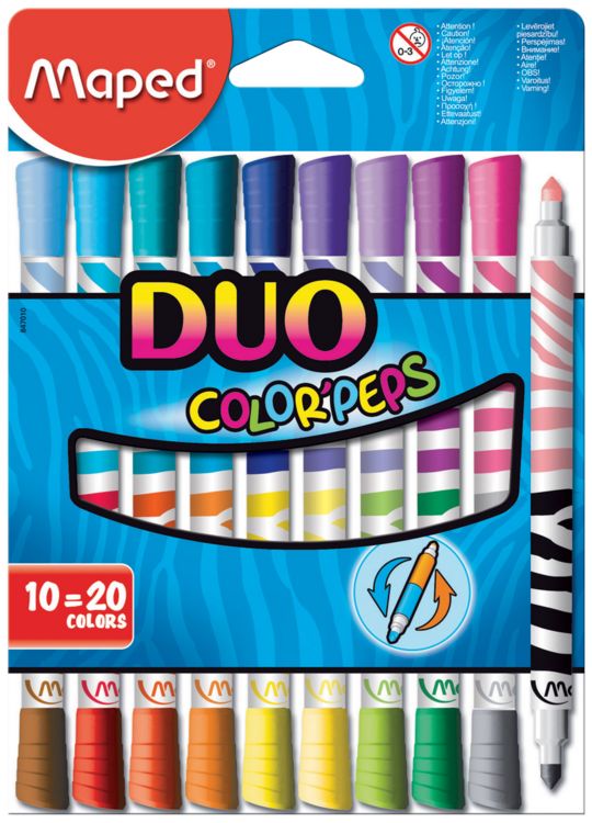 Produktbild: Maped Filzstifte DUO Color'Peps 20 Farben 10 St&uuml;ck