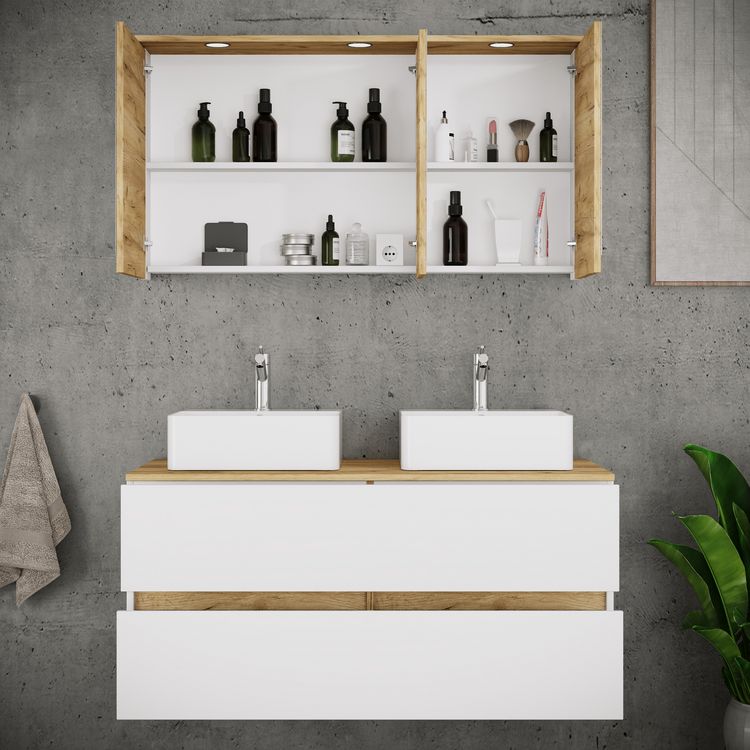 Produktbild: 4 tlg. Badm&ouml;bel-Set mit Waschbecken Cosila-A 111cm