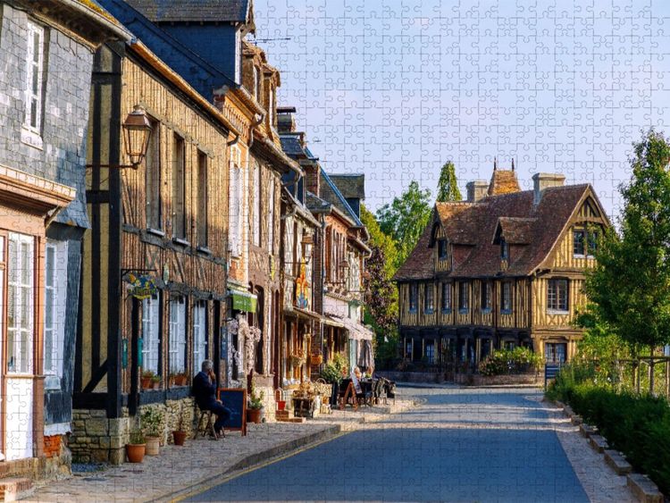 Produktbild: CALVENDO Puzzle Fachwerkh&auml;user in Beuvron-en-Auge im Pays d'Auge | 1000 Teile Lege-Gr&ouml;&szlig;e 64x48cm Foto-Puzzle f&uuml;r gl&uuml;ckliche Stunden