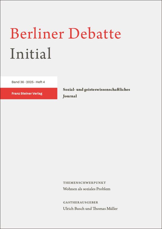 Produktbild: Berliner Debatte Initial 36 (2025) 4
