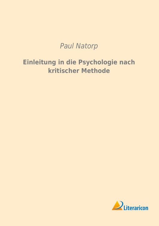 Produktbild: Einleitung in die Psychologie nach kritischer Methode