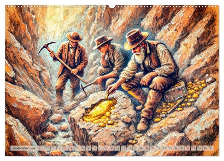 Produktbild: Auf den Spuren des Goldes - Vom Goldrausch am Yukon River (hochwertiger Premium Wandkalender 2026 DIN A2 quer), Kunstdruck in Hochglanz