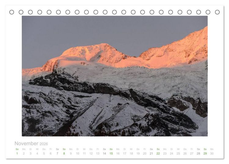 Produktbild: saas fee (Tischkalender 2026 DIN A5 quer), CALVENDO Monatskalender