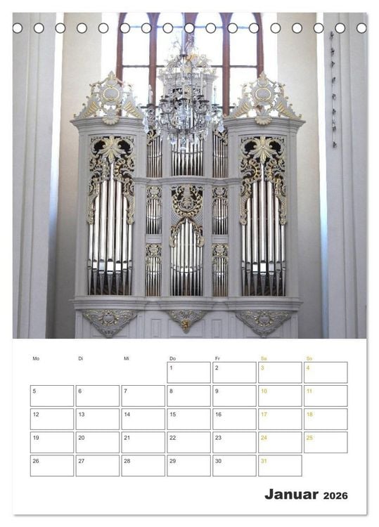 Produktbild: Orgeln zum Verlieben! (Tischkalender 2026 DIN A5 hoch), CALVENDO Monatskalender