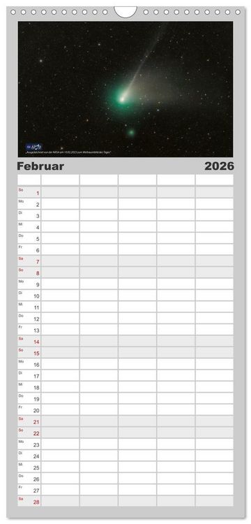 Produktbild: Familienplaner 2026 - Deep-Sky Fotografie mit 5 Spalten (Wandkalender, 21 x 45 cm) CALVENDO