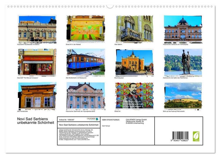 Produktbild: Novi Sad Serbiens unbekannte Sch&ouml;nheit (hochwertiger Premium Wandkalender 2026 DIN A2 quer), Kunstdruck in Hochglanz