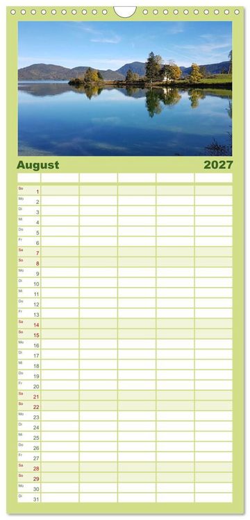 Produktbild: Familienplaner 2027 - Walchensee Panorama mit 5 Spalten (Wandkalender, 21 x 45 cm) CALVENDO