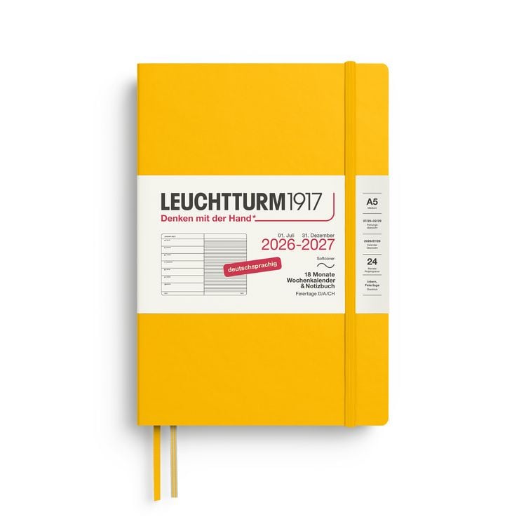 Produktbild: Wochenkalender & Notizbuch Medium (A5) 2027, 18 Monate, Softcover, Sunflower, Deutsch