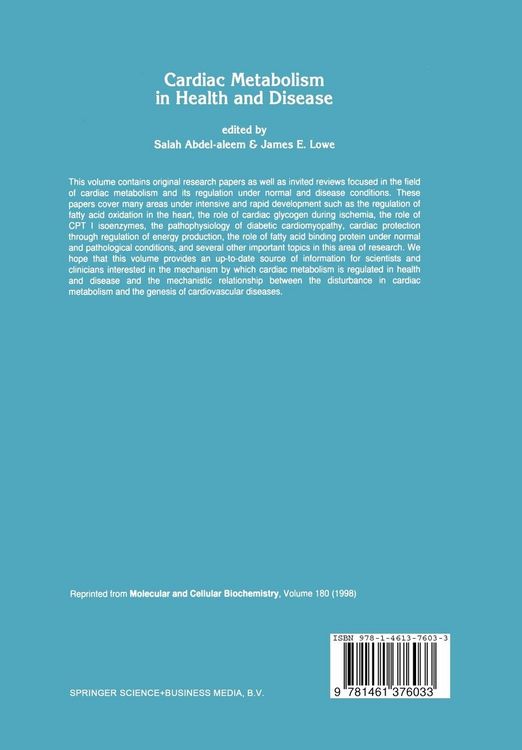 Produktbild: Cardiac Metabolism in Health and Disease