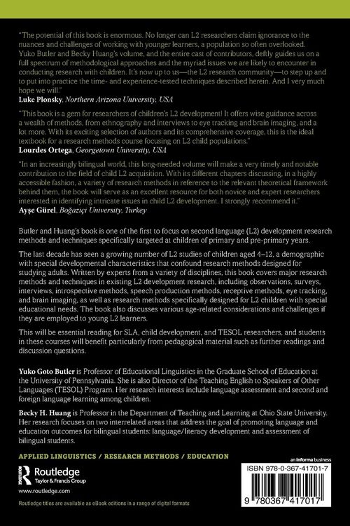 Produktbild: Research Methods for Understanding Child Second Language Development