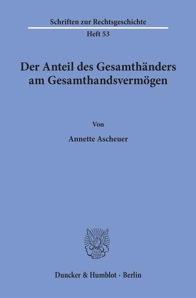 Produktbild: Der Anteil des Gesamth&auml;nders am Gesamthandsverm&ouml;gen.