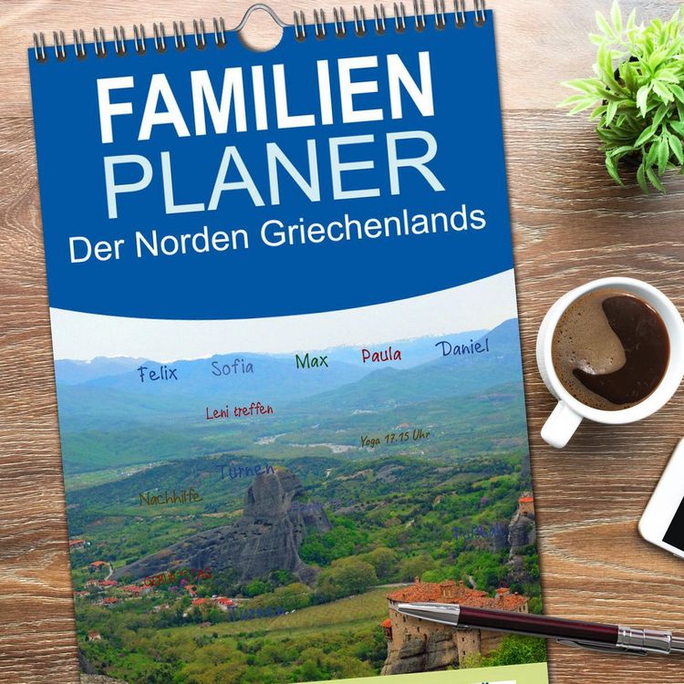 Produktbild: Familienplaner 2026 - Der Norden Griechenlands mit 5 Spalten (Wandkalender, 21 x 45 cm) CALVENDO