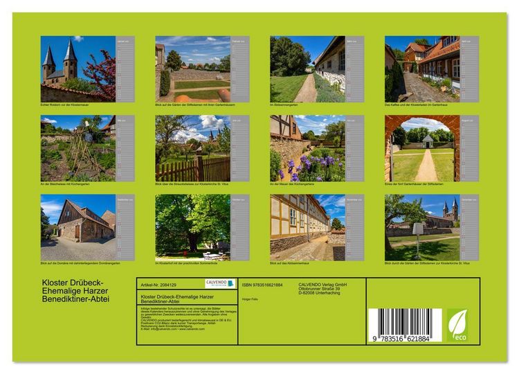 Produktbild: Kloster Dr&uuml;beck-Ehemalige Harzer Benediktiner-Abtei (Wandkalender 2026 DIN A4 quer), CALVENDO Monatskalender