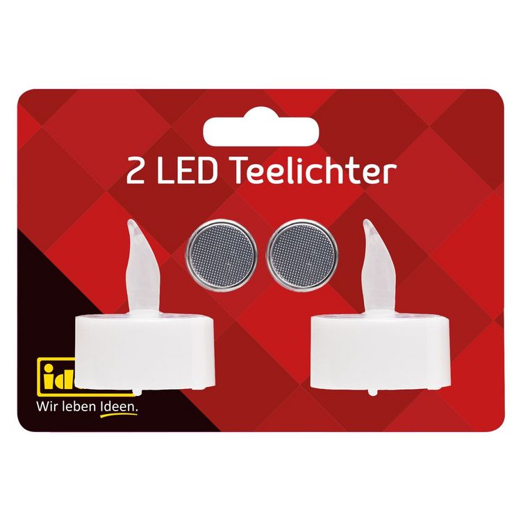 Produktbild: Idena LED Teelichter batteriebetrieben &Oslash;4x4,5cm 2 St&uuml;ck
