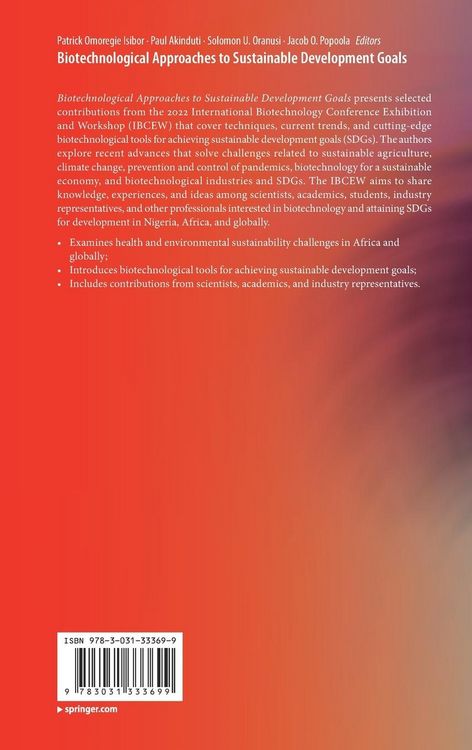Produktbild: Biotechnological Approaches to Sustainable Development Goals
