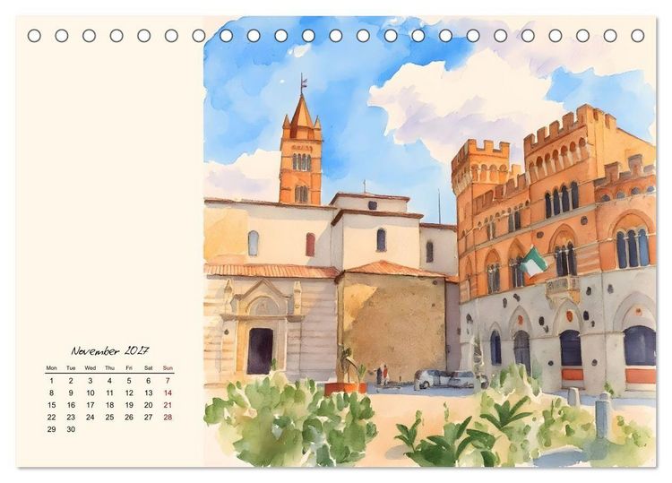 Produktbild: Round trip through Tuscany (Desk Calendar 2027 DIN A5 landscape), CALVENDO 12 Month DeskCalendar