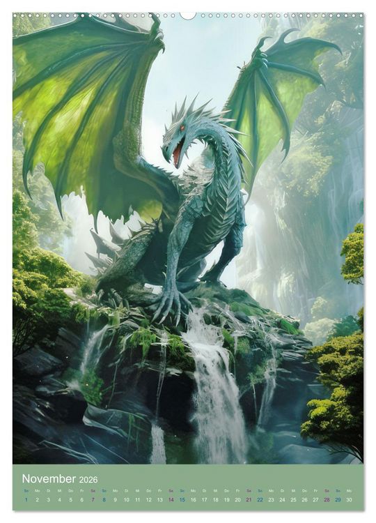 Produktbild: Sagenland der Drachen (Wandkalender 2026 DIN A2 hoch), CALVENDO Monatskalender