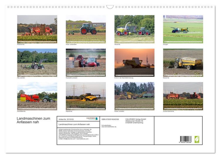 Produktbild: Landmaschinen zum Anfassen nah (Wandkalender 2026 DIN A2 quer), CALVENDO Monatskalender