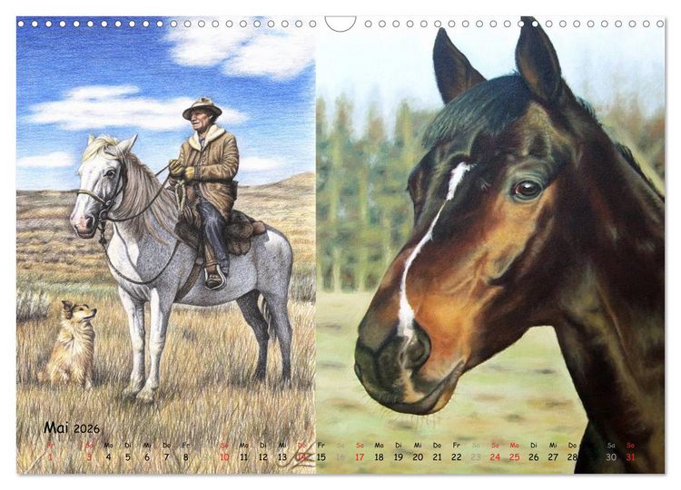 Produktbild: Arts & Horses (Wandkalender 2026 DIN A3 quer), CALVENDO Monatskalender
