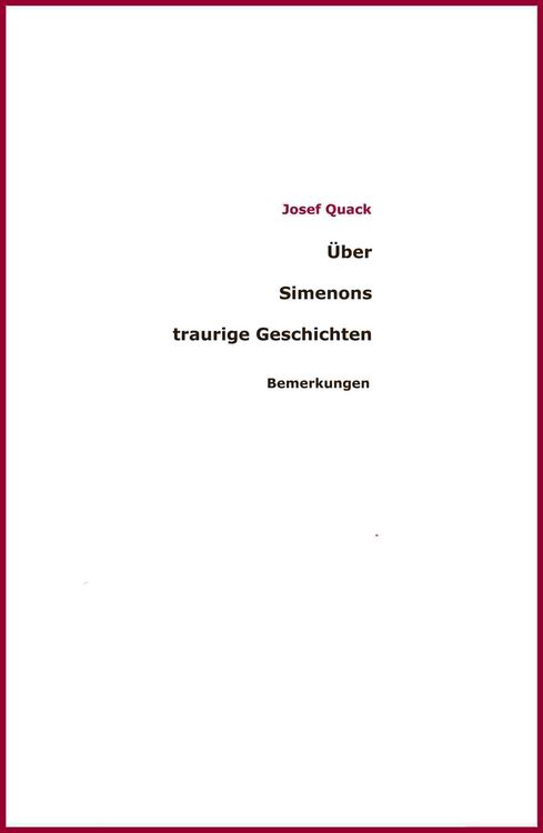Produktbild: &Uuml;ber Simenons traurige Geschichten