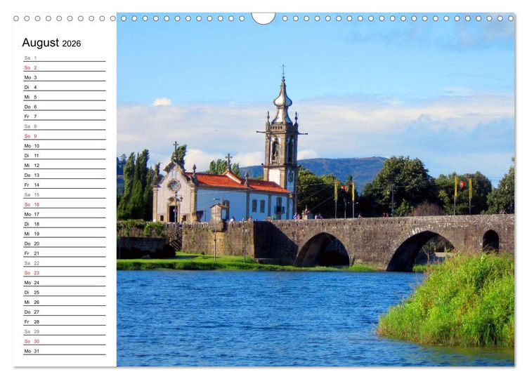 Produktbild: Jakobsweg - Camino Portugues Central (Wandkalender 2026 DIN A3 quer), CALVENDO Monatskalender