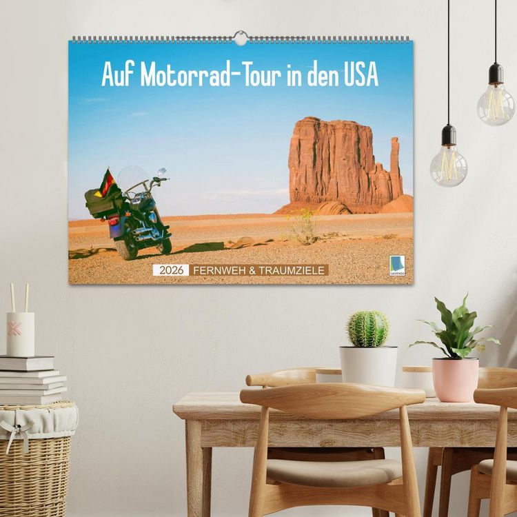 Produktbild: Fernweh und Traumziele: Auf Motorrad-Tour in den USA (Wandkalender 2026 DIN A2 quer), CALVENDO Monatskalender