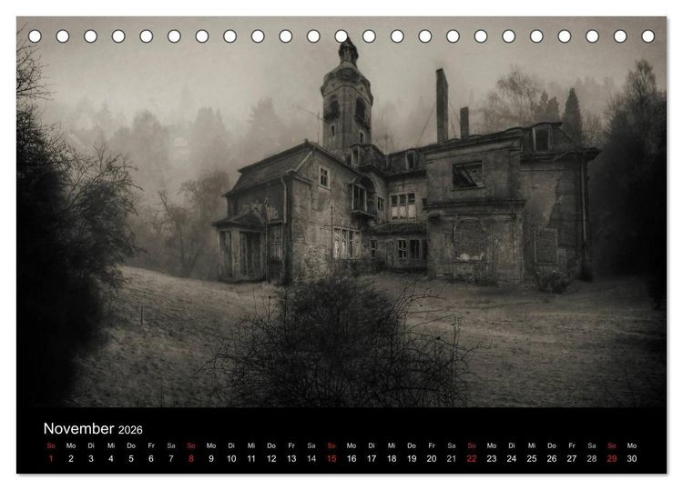 Produktbild: Lost Places Geisterh&auml;user (Tischkalender 2026 DIN A5 quer), CALVENDO Monatskalender