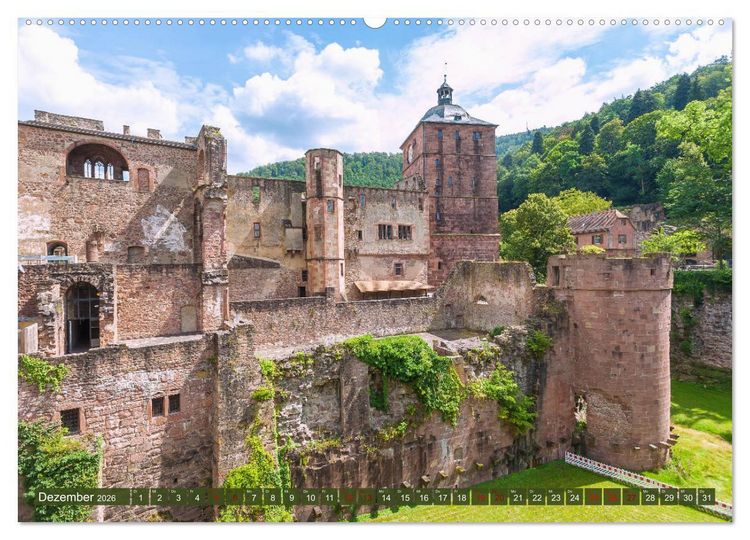 Produktbild: Heidelberger Neckarzauber (hochwertiger Premium Wandkalender 2026 DIN A2 quer), Kunstdruck in Hochglanz