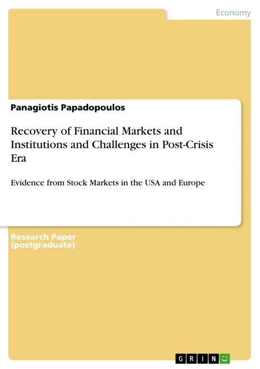 Produktbild: Recovery of Financial Markets and Institutions and Challenges in Post-Crisis Era