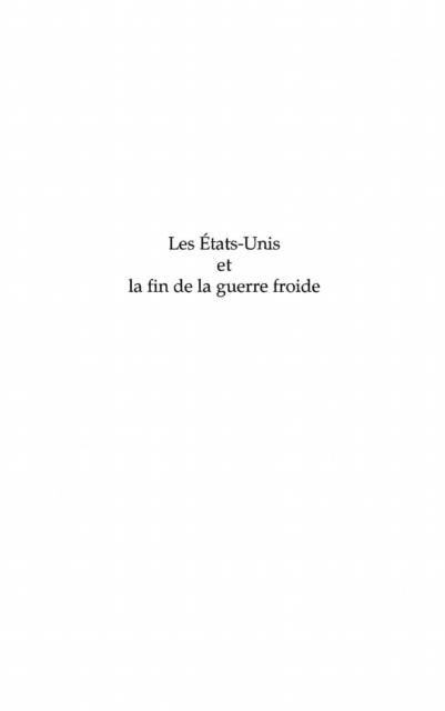 Produktbild: Etats-unis et la fin de la guerre froide
