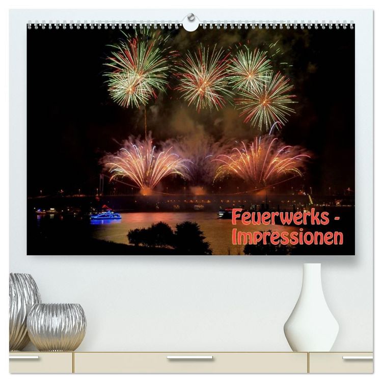 Produktbild: Feuerwerks - Impressionen (hochwertiger Premium Wandkalender 2027 DIN A2 quer), Kunstdruck in Hochglanz