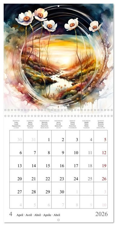 Produktbild: Magie des quatre saisons (Calendrier mural carr&eacute; 2026 30x30 cm) Calendrier double avec une page pour vos prises de notes