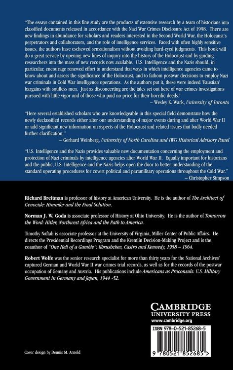 Produktbild: U.S. Intelligence and the Nazis