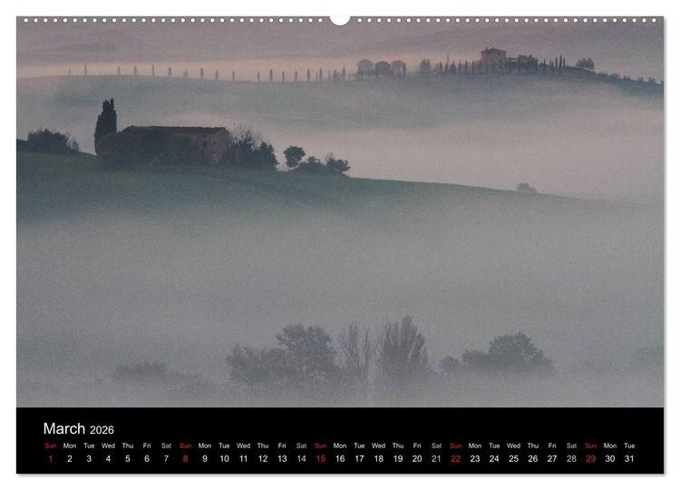 Produktbild: Tuscany Amazing Val d'Orcia (High Quality Premium Wall Calendar 2026 DIN A2 landscape),CALVENDO 12 Month Wall Calendar
