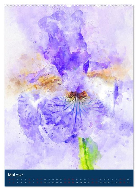 Produktbild: Wilde Blumen - Illustrierter Bl&uuml;tenzauber der Pflanzenwelt (hochwertiger Premium Wandkalender 2027 DIN A2 hoch), Kunstdruck in Hochglanz