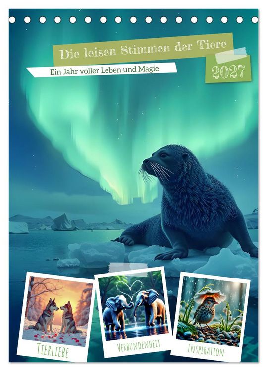 Produktbild: Die leisen Stimmen der Tiere (Tischkalender 2027 DIN A5 hoch), CALVENDO Monatskalender