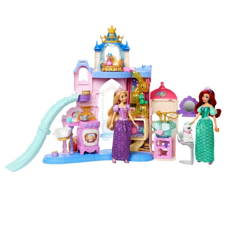 Produktbild: Disney Princess Haustierpalast-Spielset mit 7 Spielbereichen, 3 Tierfreunden und über 20 Möbeln und Zubehörteilen