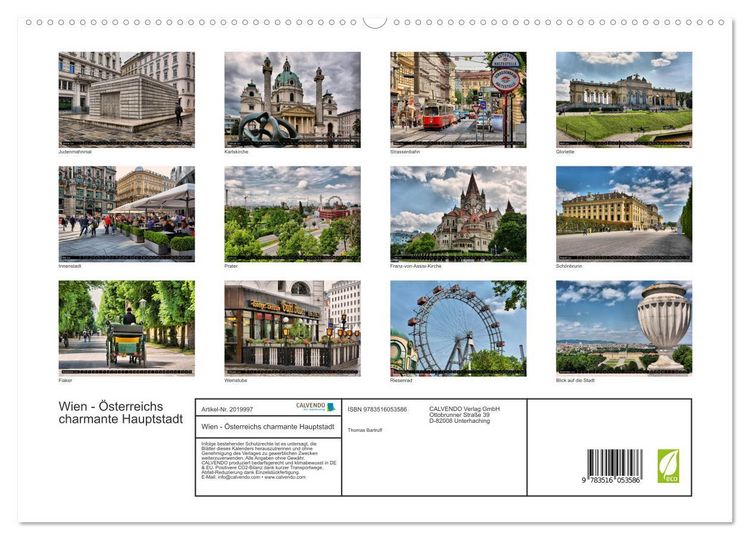 Produktbild: Wien - &Ouml;sterreichs charmante Hauptstadt (hochwertiger Premium Wandkalender 2026 DIN A2 quer), Kunstdruck in Hochglanz