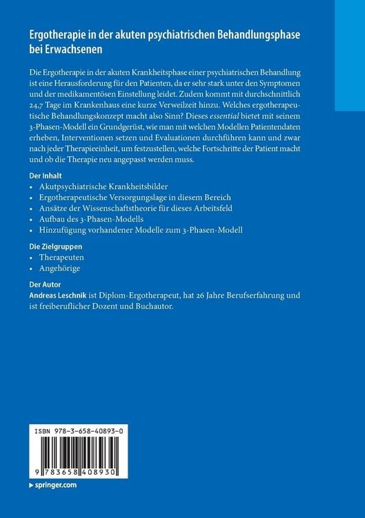 Produktbild: Ergotherapie in der akuten psychiatrischen Behandlungsphase bei Erwachsenen