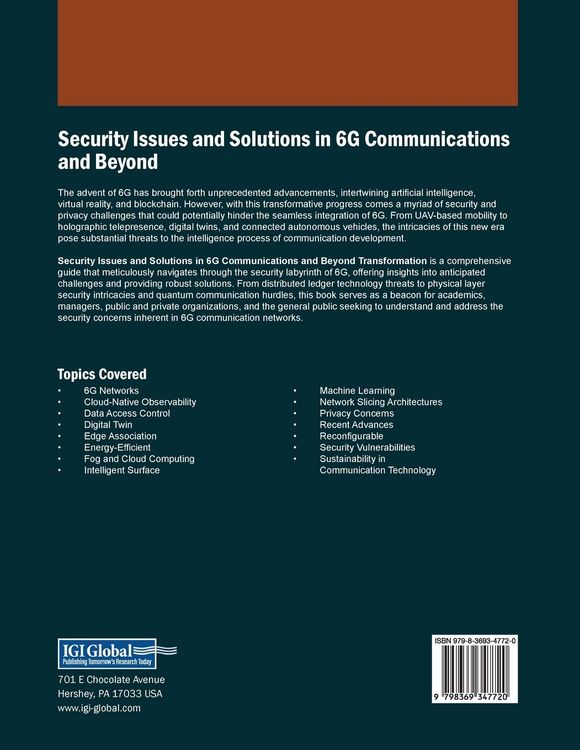 Produktbild: Security Issues and Solutions in 6G Communications and Beyond