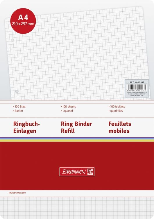 Produktbild: Brunnen Ringbucheinlage A4 kar 100Bl