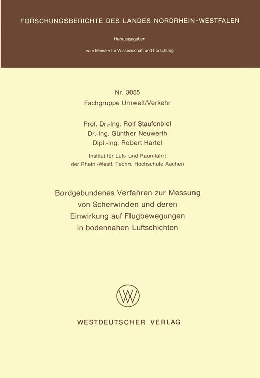 Produktbild: Bordgebundenes Verfahren zur Messung von Scherwinden und deren Einwirkung auf Flugbewegungen in bodennahen Luftschichten